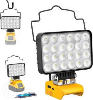 78W Battery LED Work Light Cordless Flashlight Tent Light Portable Battery floodlight with USB and Type C Charger Ports