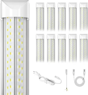 8ft Led Shop Light, Super Bright 100w 5000k 15000lm 8' Led Shop Lights 8ft, Linkable 96" 8 Foot Shop Light 8 Ft for Garage Warehouse Factory Barn Garage 10pack