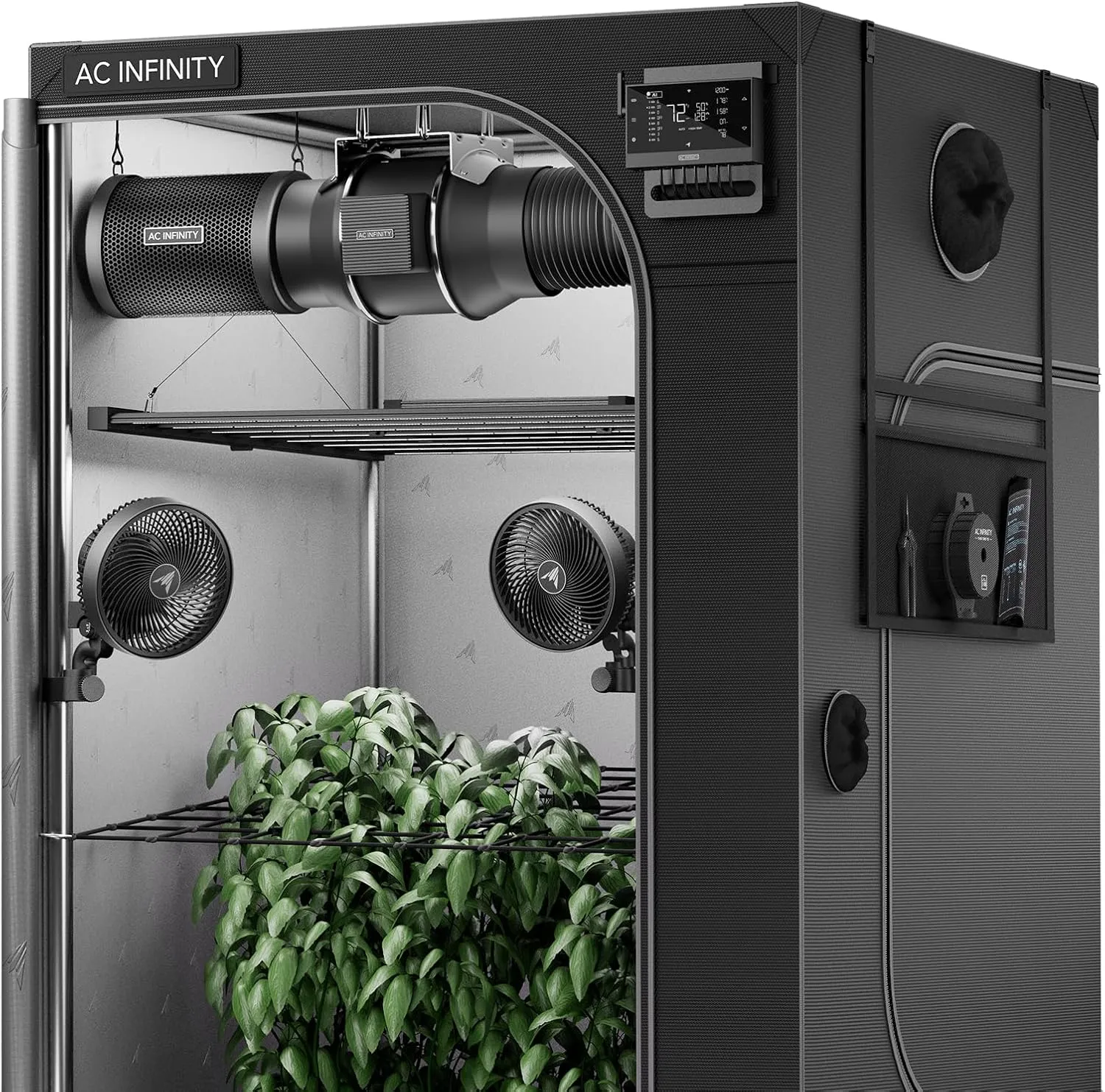 AC Infinity Advance Grow System PRO 5x5, 6-Plant Kit, WiFi-Integrated Grow Tent Kit, Automate Ventilation, Circulation, Schedule Full Spectrum Samsung LM301H EVO Bar LED Grow Light, 2000D Mylar Tent