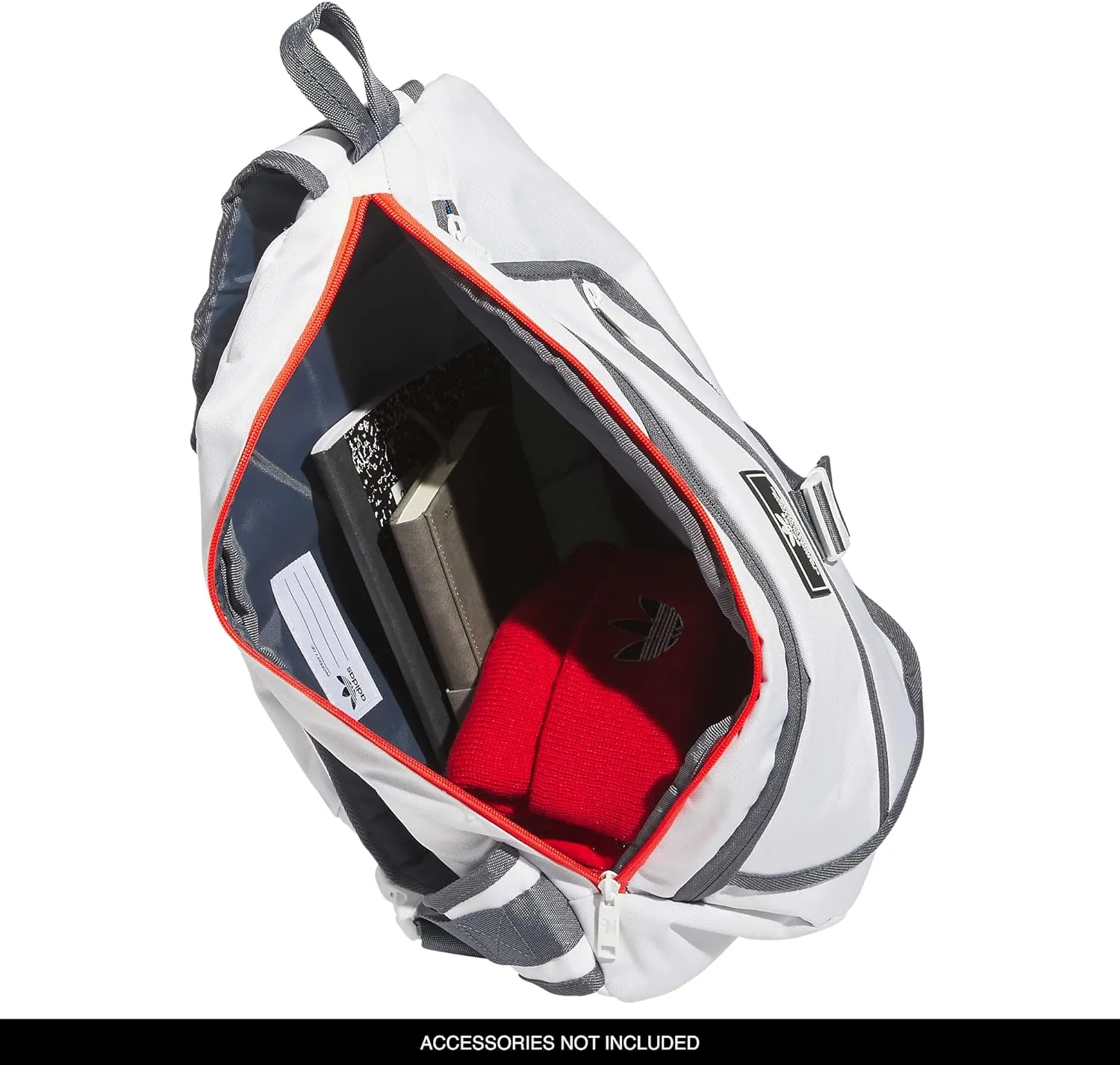 adidas Originals National Sling Backpack, White/Onix Grey/Bright Royal Blue, One Size