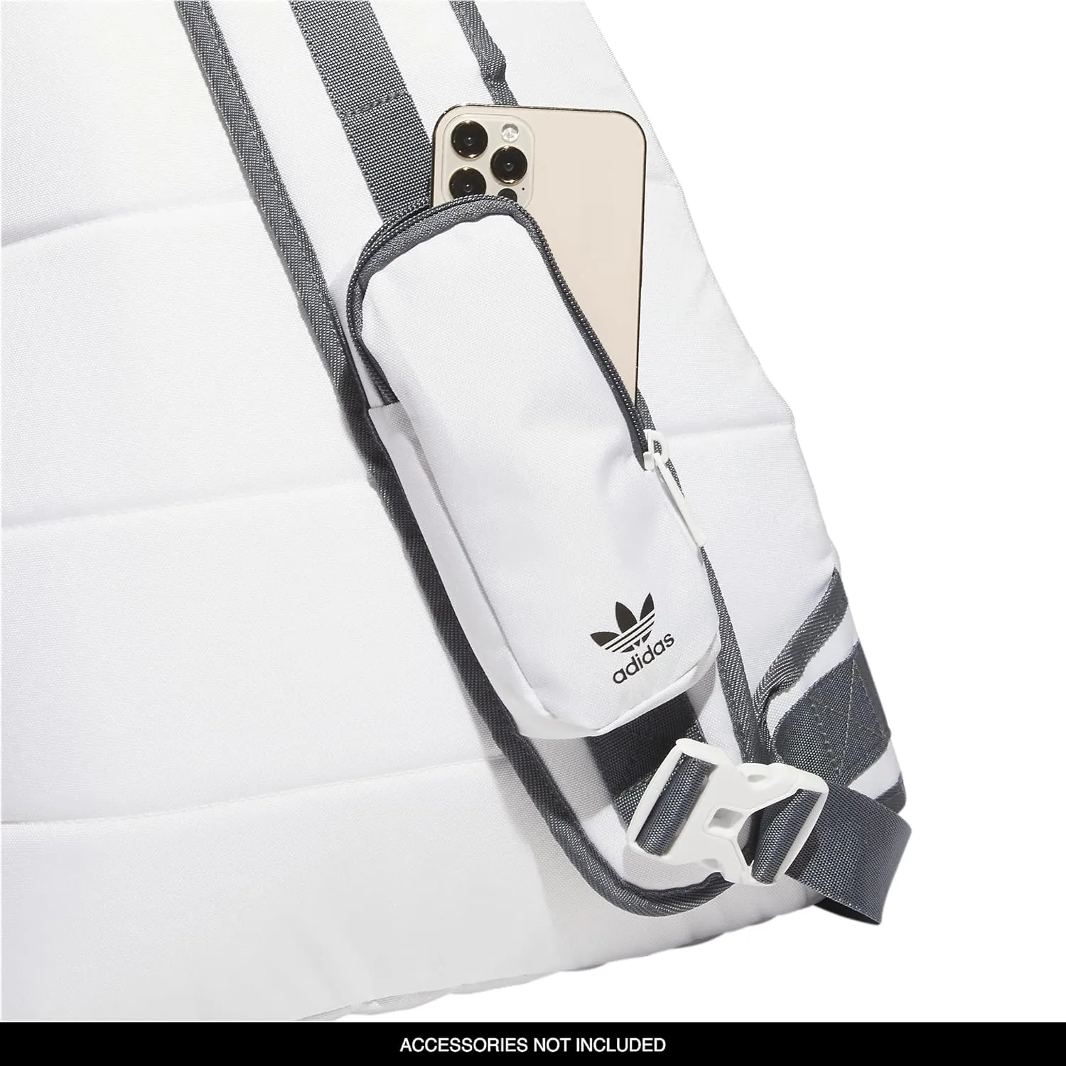 adidas Originals National Sling Backpack, White/Onix Grey/Bright Royal Blue, One Size