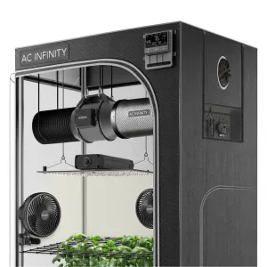 Advance Grow Tent System 4x4, 4-Plant Kit, WiFi-Integrated Controls to Automate Ventilation, Circulation, Full Spectrum LED Grow Light