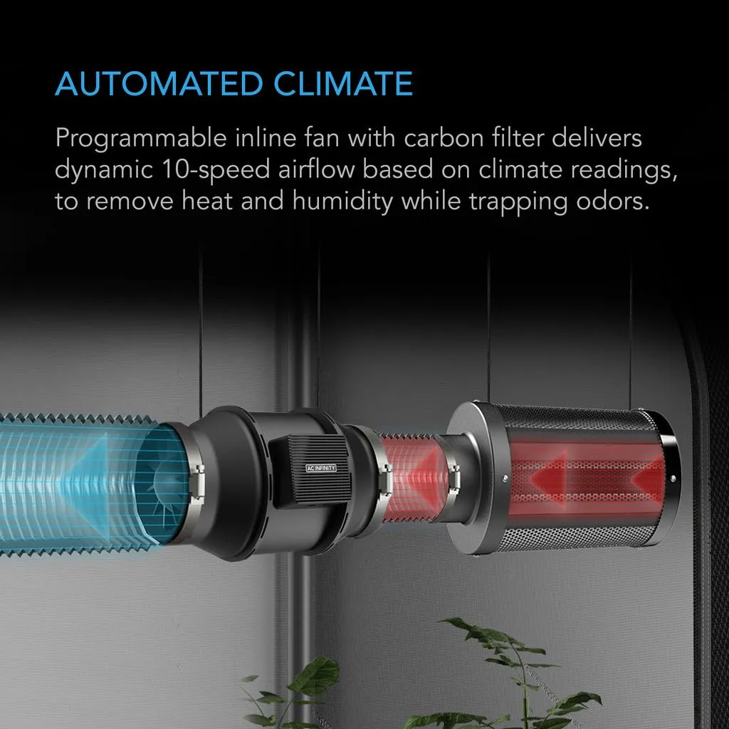 Advance Grow Tent System Compact 2x2, 1-Plant Kit, WiFi-Integrated Controls to Automate Ventilation, Circulation, Full Spectrum
