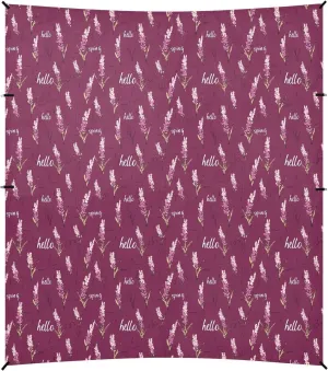Aesthetic Lavender Burgundy Floral Foldable Beach Canopy UPF50  Water-Resistant Sun Shade with Sand Shovel for Backyard and Camping