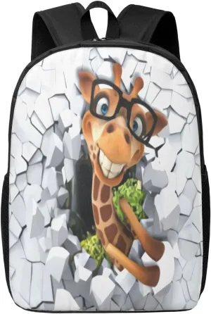 African Giraffes Animals Backpack, 17 Inch Travel Business Laptop Backpack For Women Men