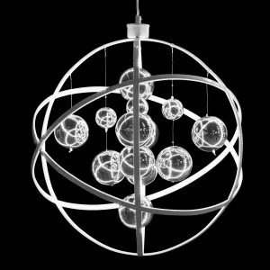 Aico Amini Lighting Planetary Small LED Chandelier in Silver