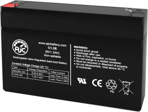 AJC Battery Compatible with GE 600-1054-95R Simon XT 6V 1.3Ah Emergency Light Battery