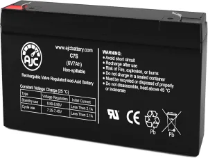 AJC Battery Compatible with Lithonia Lighting ELB0607 6V 7Ah Emergency Light Battery