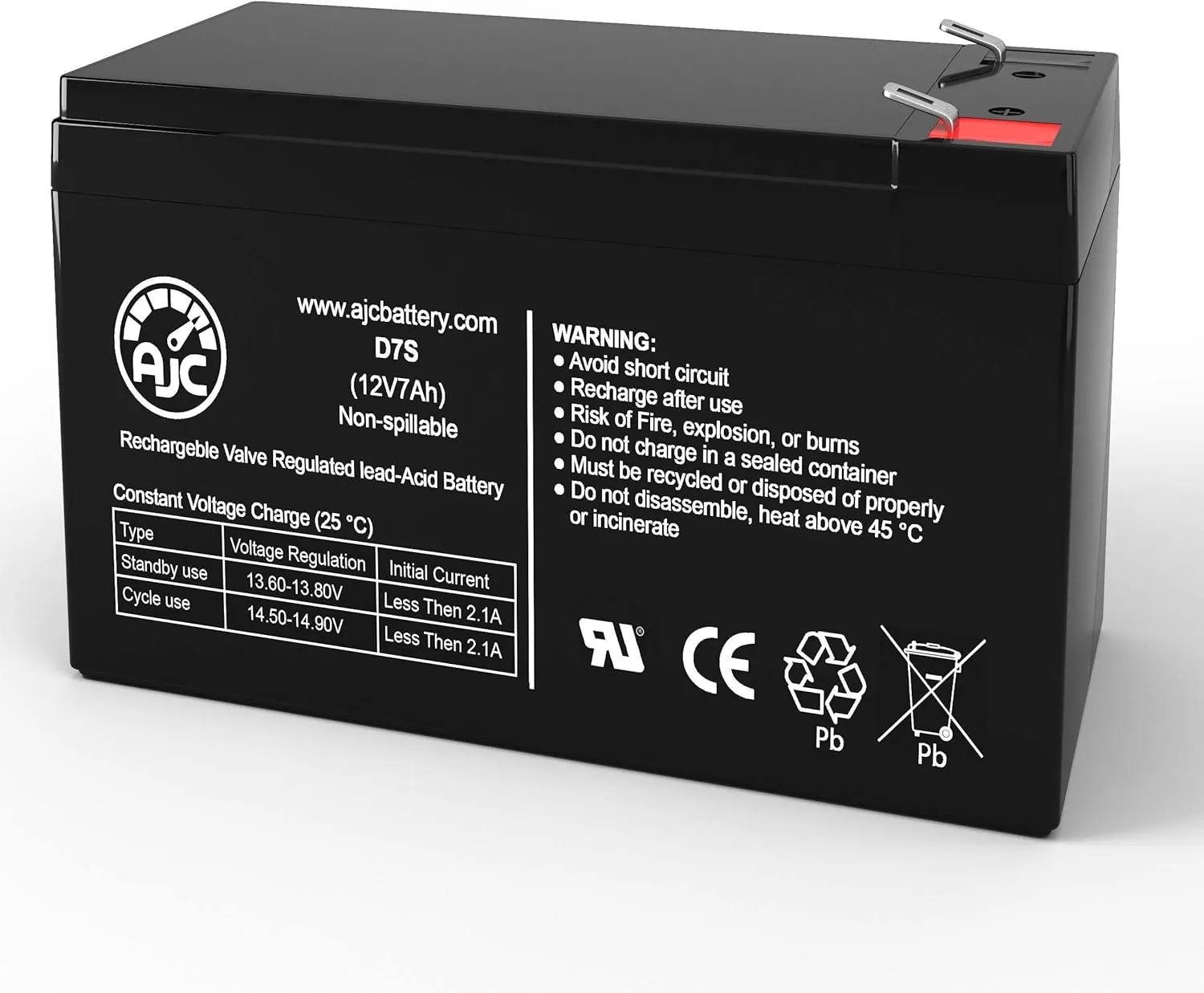 AJC Battery Compatible with Notifier PE6512 12V 7Ah Emergency Light Battery