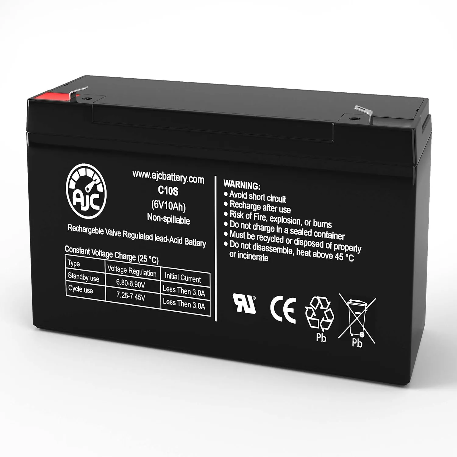 AJC Battery Compatible with Teledyne 118-0075 6V 10Ah Emergency Light Battery