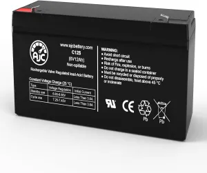 AJC Battery Compatible with Teledyne S636 6V 12Ah Emergency Light Battery