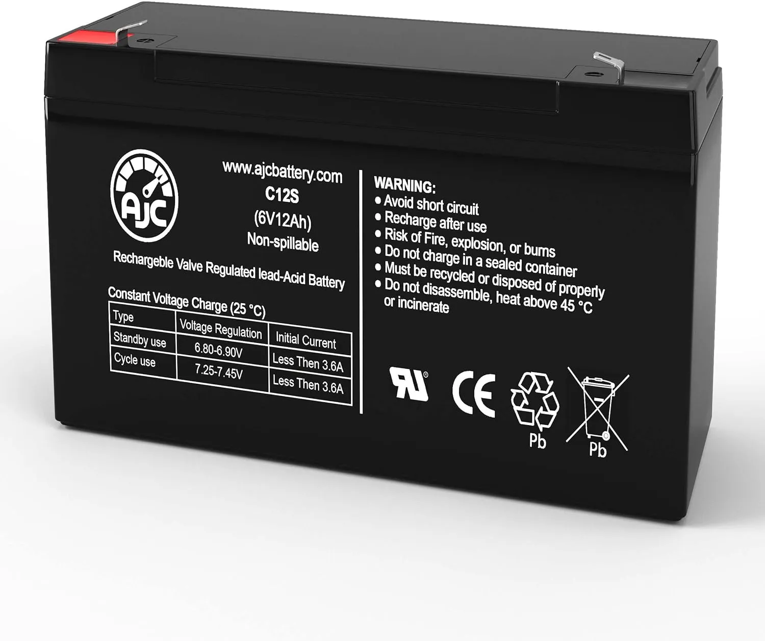 AJC Battery Compatible with Yorkville 20 6V 12Ah Emergency Light Battery
