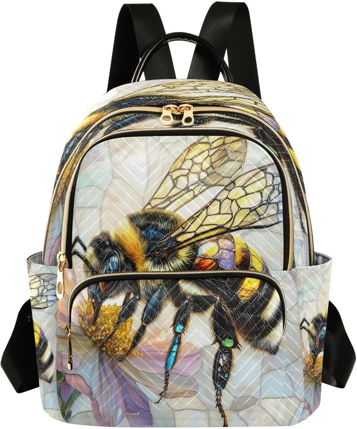 ALAZA Bees Collecting Nectar Mini Backpack Purse for Women Travel Bag Lightweight Shoulder Bag Fashion Daypack