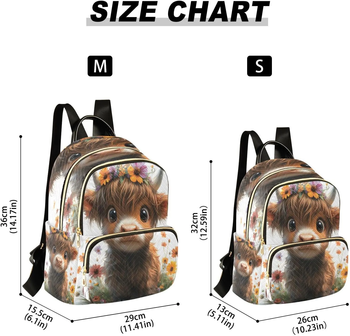 ALAZA Cute Highland Cow Mini Backpack Purse for Women Travel Bag Lightweight Shoulder Bag Fashion Daypack01