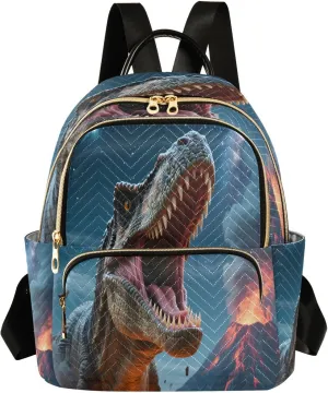 ALAZA Dinosaur Roar Small Backpack Purse for Women Travel Bag Lightweight Shoulder Bag Fashion Daypack