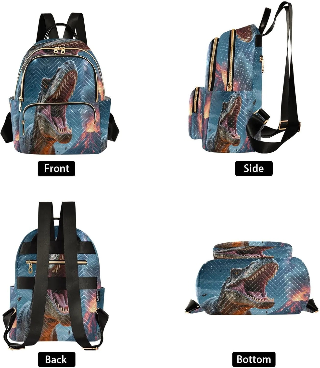 ALAZA Dinosaur Roar Small Backpack Purse for Women Travel Bag Lightweight Shoulder Bag Fashion Daypack
