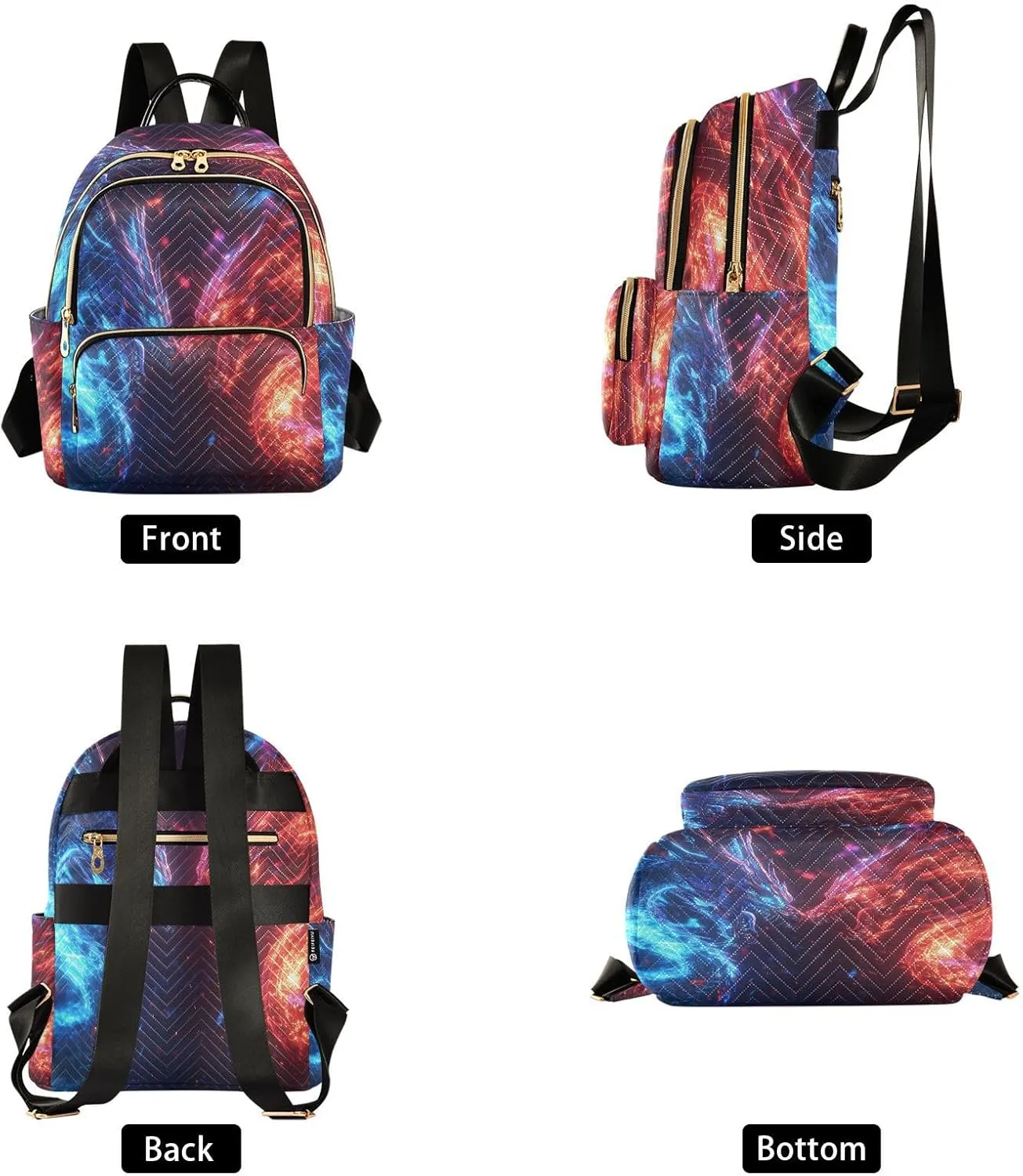 ALAZA Double Dragon Collision Mini Backpack Purse for Women Travel Bag Lightweight Shoulder Bag Fashion Daypack