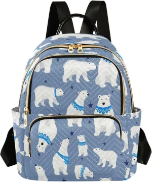 ALAZA Polar Bear Mini Backpack Purse for Women Travel Bag Lightweight Shoulder Bag Fashion Daypack