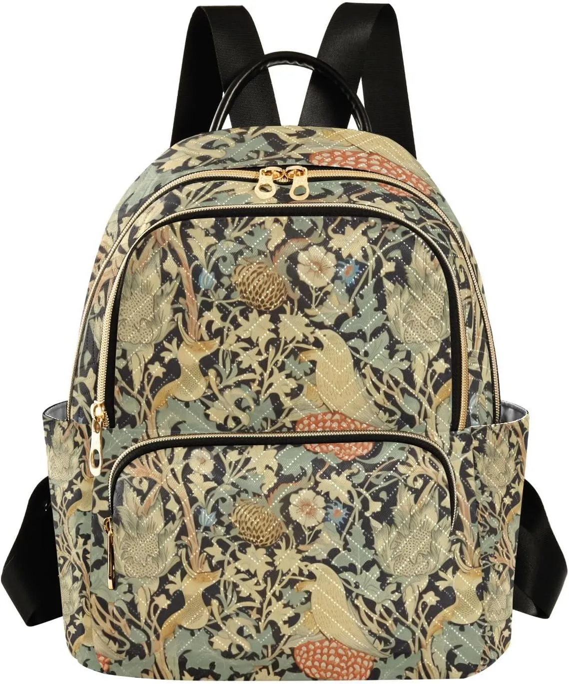 ALAZA William Morris Floral Small Backpack Purse for Women Travel Bag Lightweight Shoulder Bag Fashion Daypack