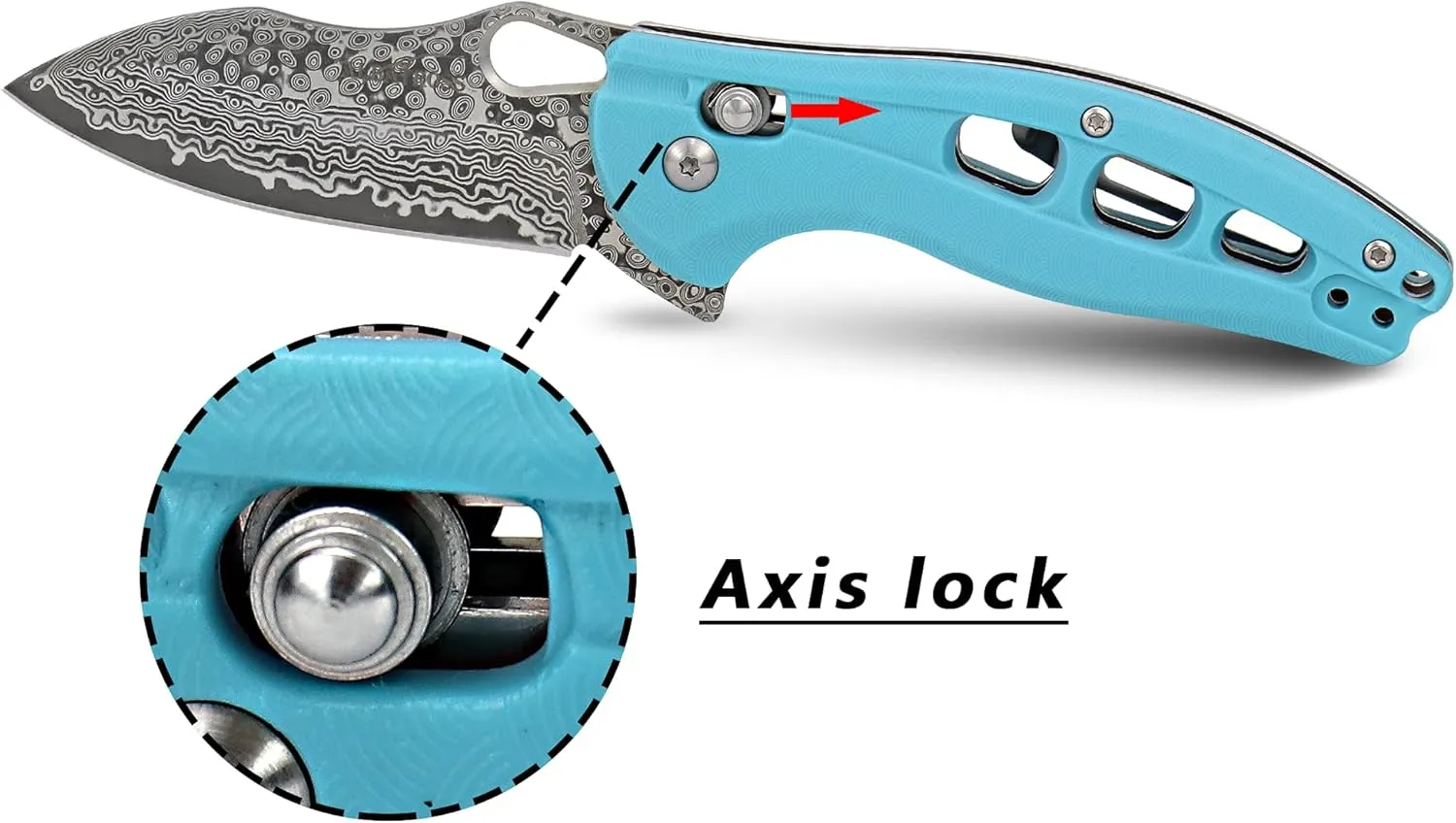ALBATROSS Cool Flipper Axis Lock Opening Folding Pocket Knife with 3" Modern Damascus Steel Blade and 4.25" High Strength FRN Handle, Deep Carry Pocket Clip - Gifts Box FK036DA-BE