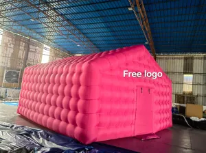 Alessia Cara Portable Pink Commercial LED Disco Light Night Club Tent Inflatable House Cube Inflatable Party Nightclub(20FTX20FTX13FT,with Blower)
