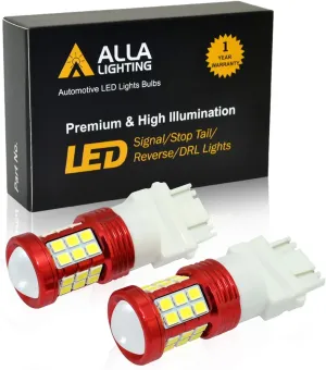 Alla Lighting 3156 3157 LED Bulbs 2600lm Extreme Super Bright Car Signal Reverse Stop Brake Tail Lights 4114 T25 3057 3457 4157 4057, 6000K White