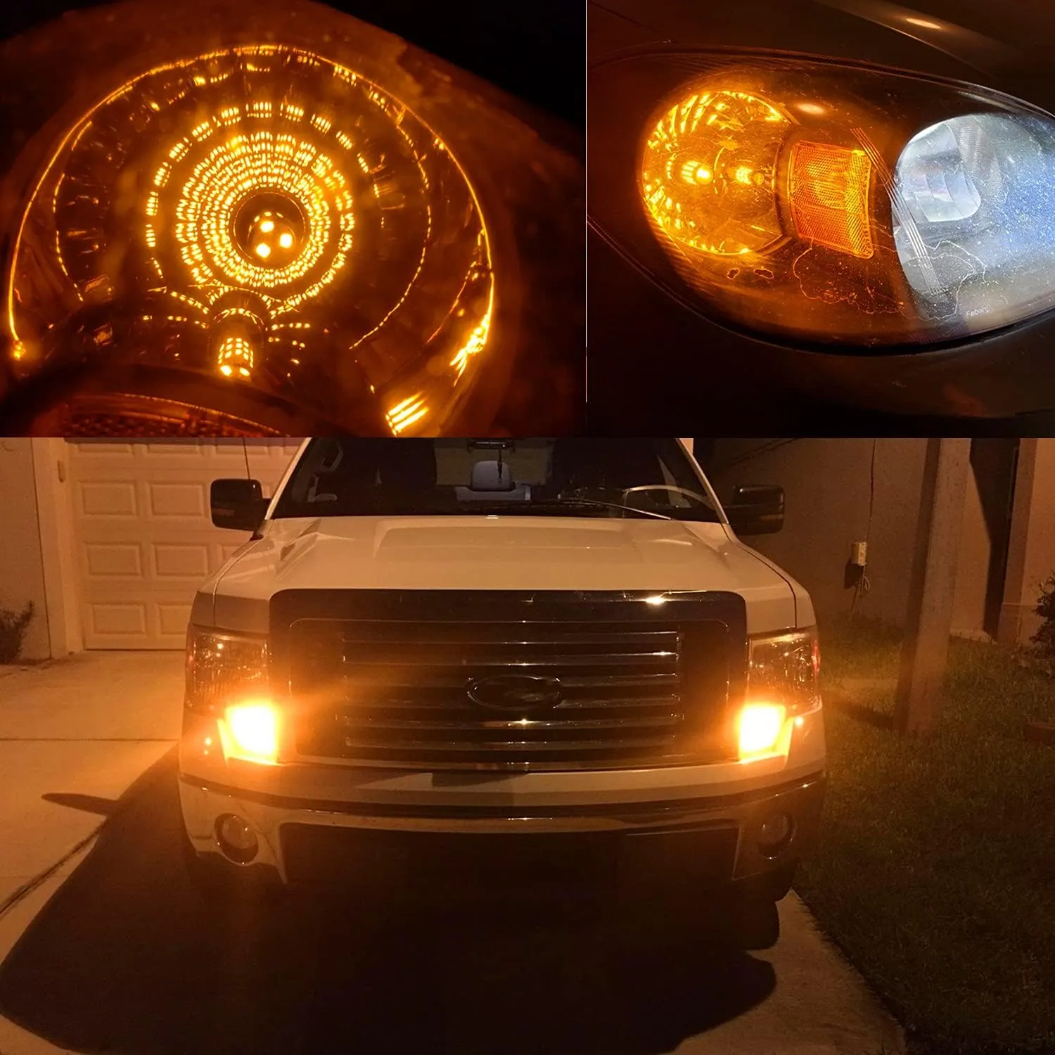 Alla Lighting Newly Upgraded T25 Wedge 3156 3157 LED Bulbs, Amber Yellow Turn Signal Lights, 3457 4157-NAK 5702AK 360° Super Bright 3056 3757NAK Direction Blinker Lamps