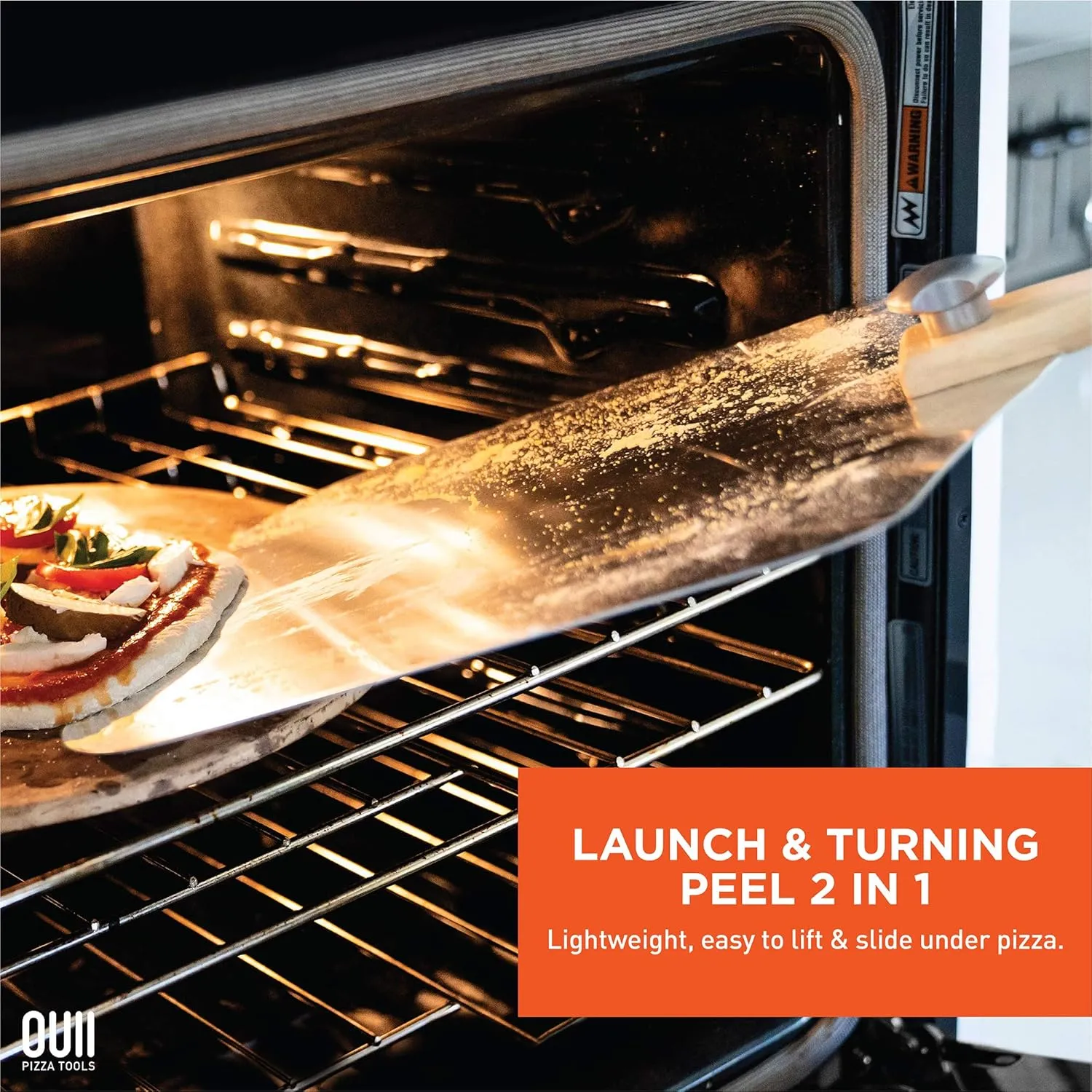 Aluminum Pizza Peel Metal - 12 x 14 Inch. Pizza Spatula for Oven with Foldable Wood Handle. Pizza Oven Accessories Tools. Turning Peel, Bread, Pastry, Dough, Cake Spatula