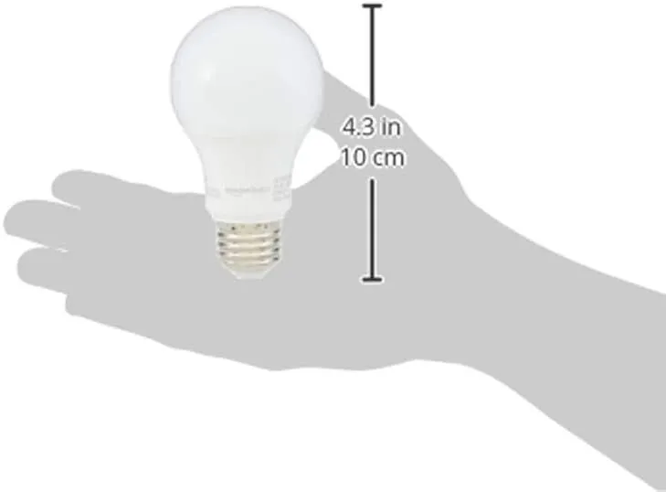 Amazon Basics Non-Dimmable LED Light Bulbs, Long Lasting, 9W, E26 Base, 5000K Daylight White, A19, 60W Equivalent, 24-Pack