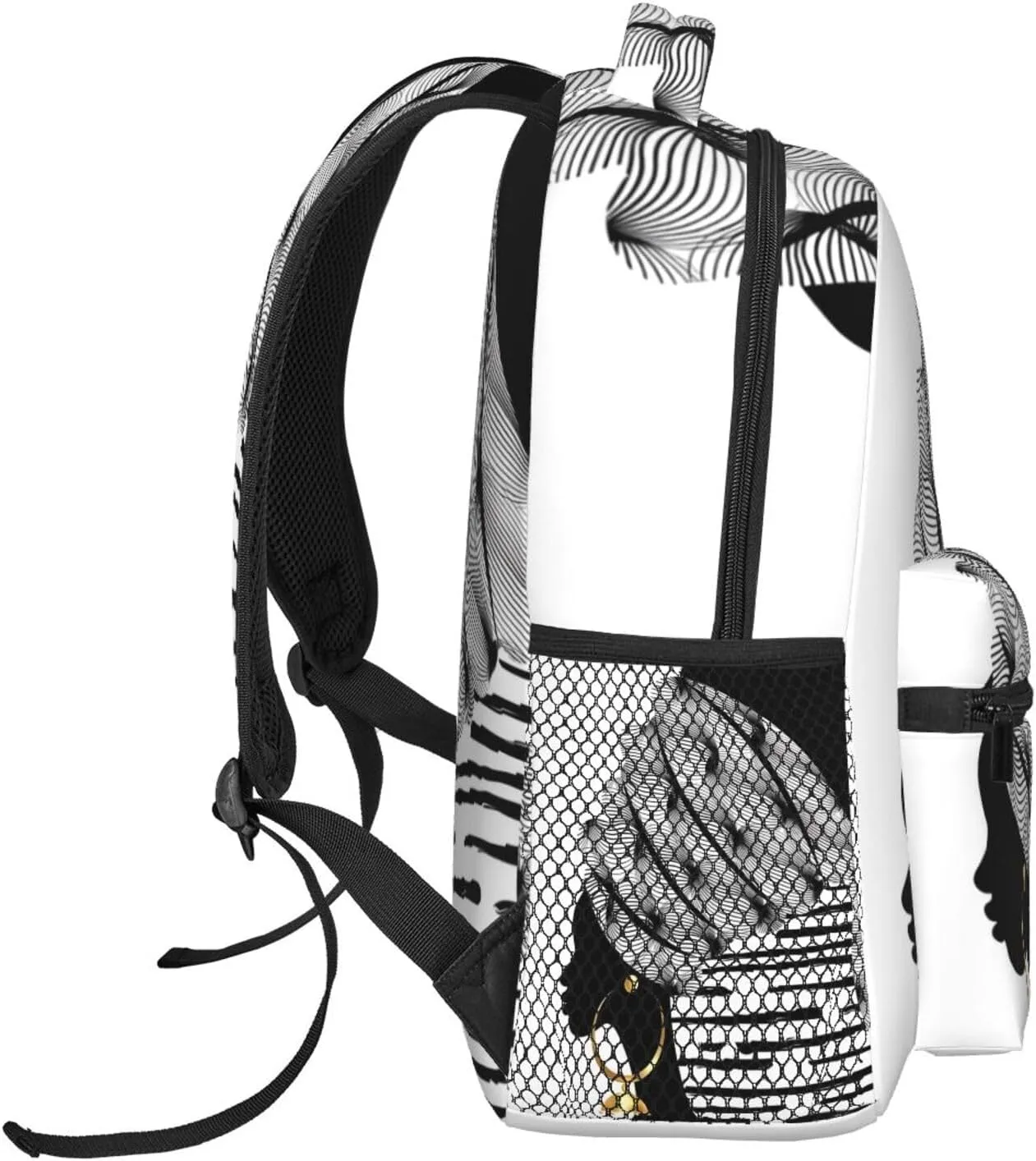 American African Woman Afro Turban Backpack Laptop Backpack Sports Travel Shoulder bag Light casual backpack