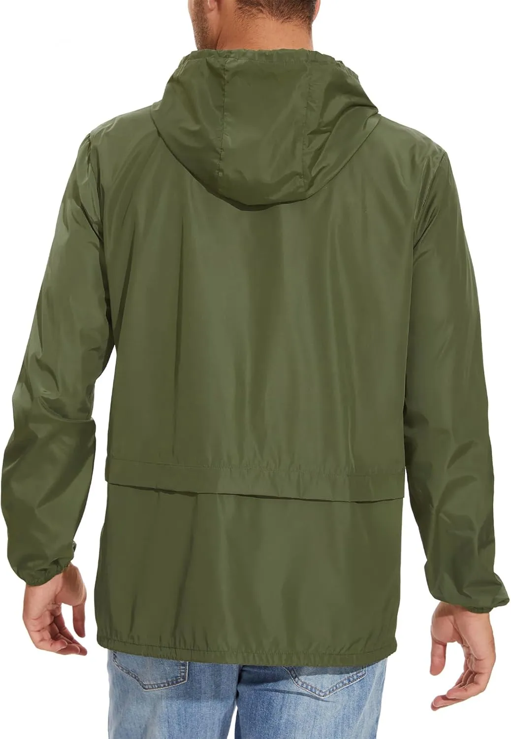 American Trends Packable Mens Rain Jacket Lightweight Waterproof Raincoats with Hood Windbreaker for Travel M-3XL Available