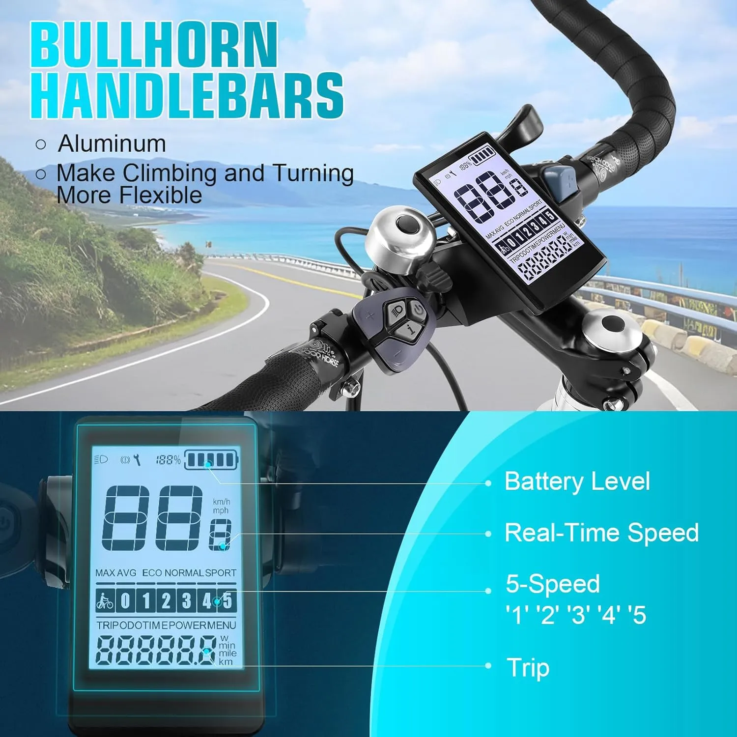 ANCHEER Electric Bike for Adults, 20MPH, 700C Wheel Commuter Bicycle with 36V Battery, Center Digital Display, Dual Disc Brakes, 7 Speed Road Bike, Light Weight, Electric Bicycle for Adults Teens