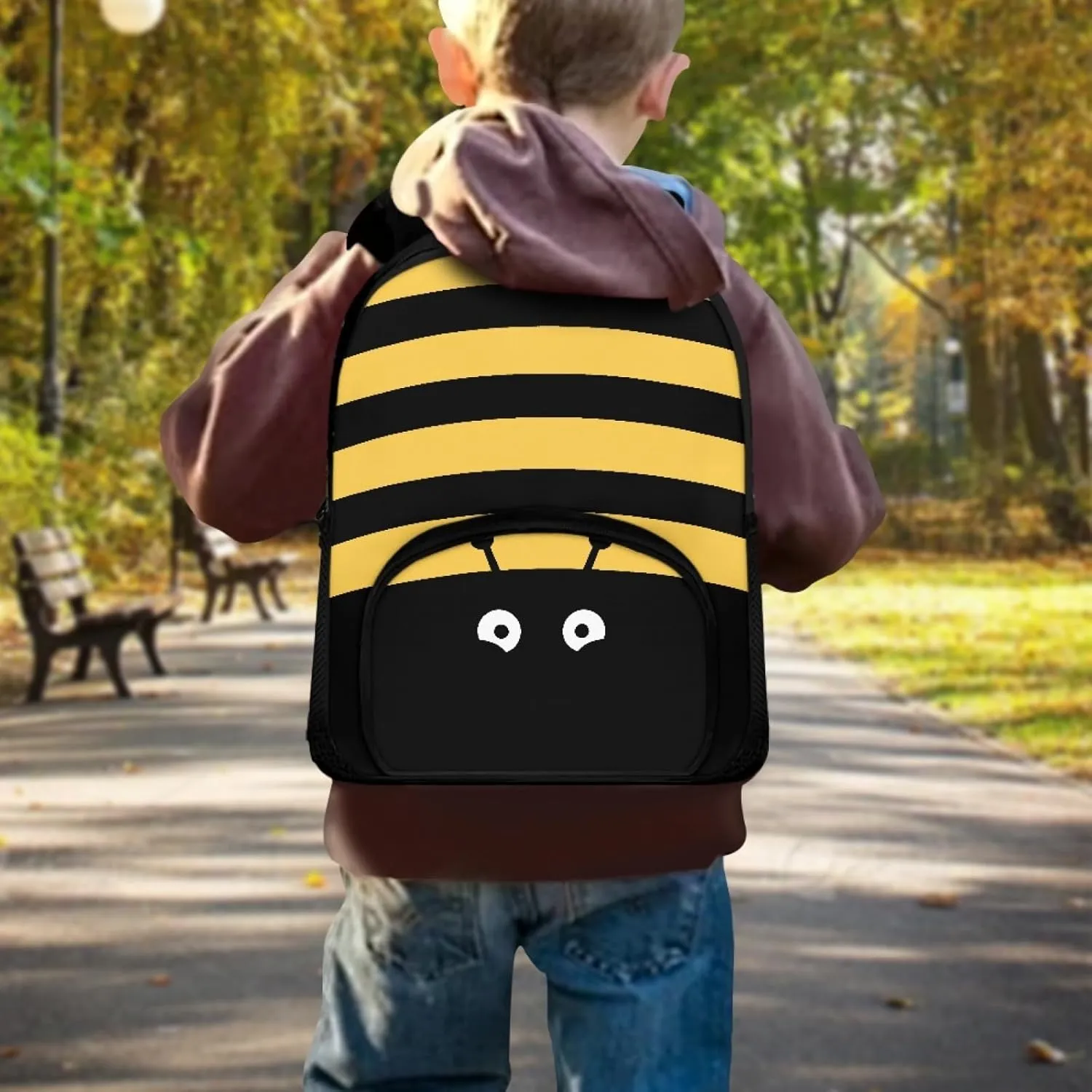 Animal Bee Book Bag for Girls Boys Lightweight Shoulder Bagpack with Durable Top Handle Kindergarten Schoolbags