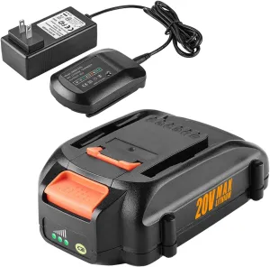 ANTRobut Replacement for Worx 20V Battery and Charger Kit Compatible with Worx 20V Lithium Battery WA3525 WA3520 WA3575 WA3578