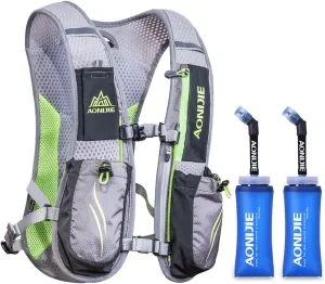 AONIJIE 5.5L Running Hydration Vest Pack with 6 Safety Pockets Adjustable & Lightweight Hydration Backpack for Marathon Race Hiking Cycling