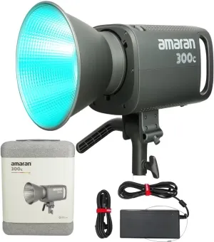 Aputure Amaran 300c RGB COB Video Light Bowen Mount,300w Photography Lighting Kit,App Control,2,500K to 7,500K Led Studio Light for Live Streaming,Video Recording,Content Creation,Tiktok