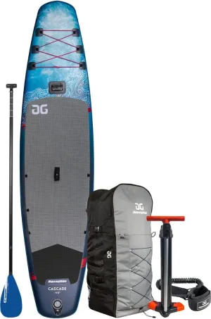 AQUAGLIDE Inflatable Stand Up Paddle Board with Premium SUP Accessories - Backpack, 3-Piece Wayfinder Leverlock Paddle, Fin, Leash, and Hand Pump - Cascade 11' ISUP, Multicolor, 40.15748031496063