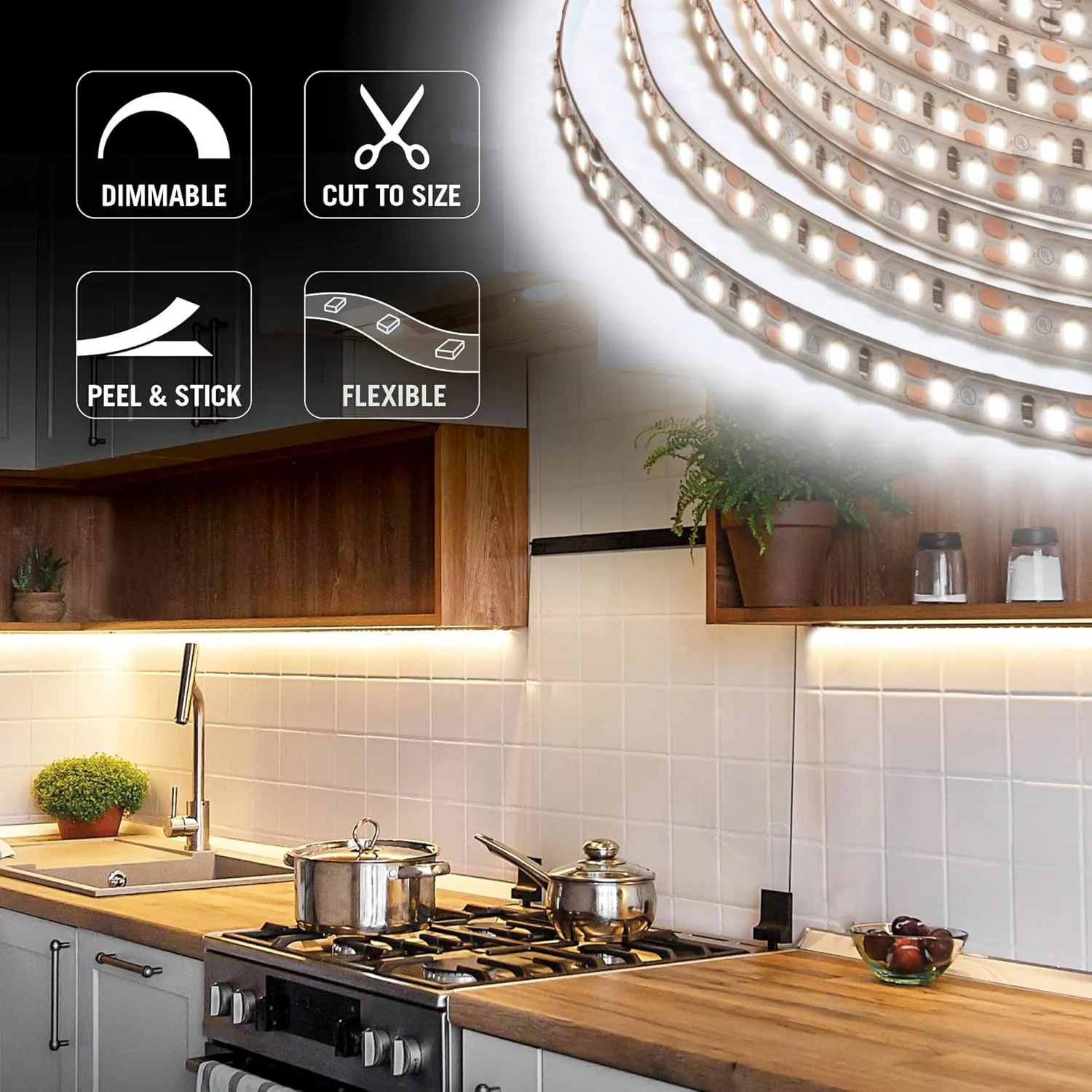Armacost Lighting RibbonFlex Pro 8.2 ft. LED Tape Light 120 LEDs/m Daylight (5000K) 12V (163210)