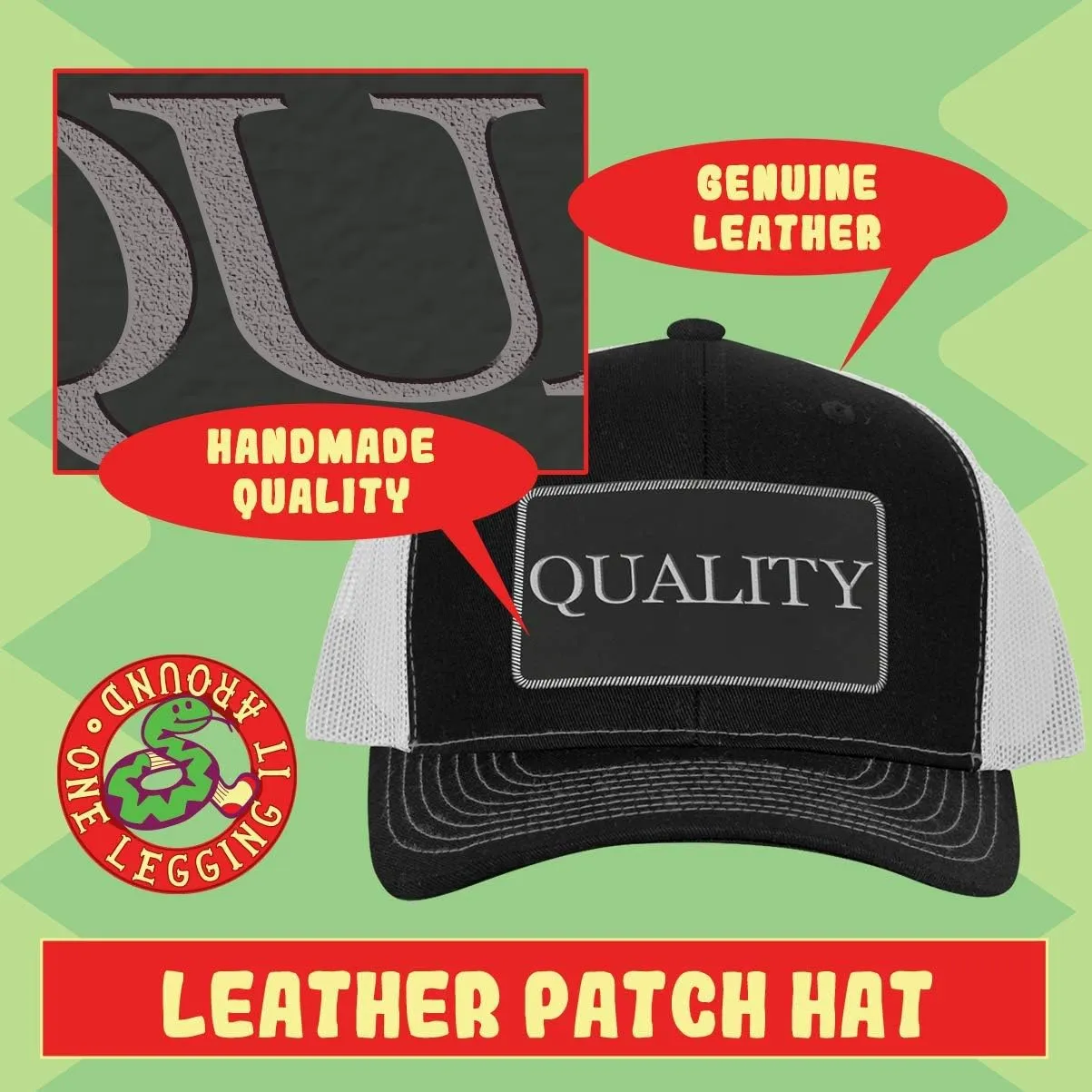 Armored Transport Service Manager AF - Leather Black Patch Engraved Trucker Hat