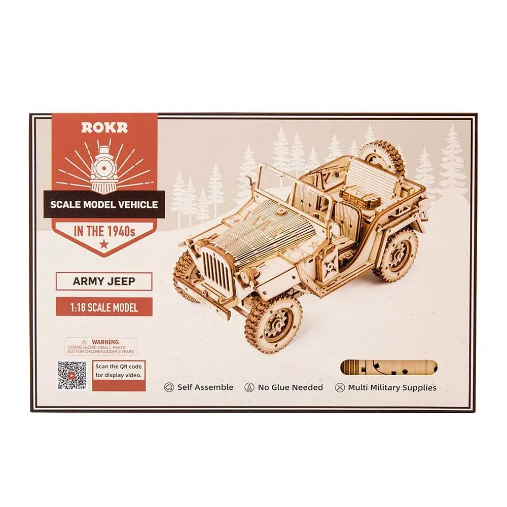 Army Field Car 3D Wooden Puzzle Kit