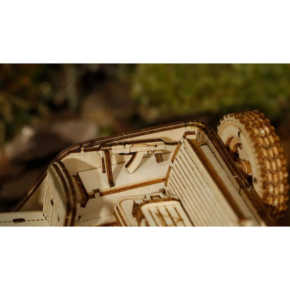 Army Field Car 3D Wooden Puzzle Kit