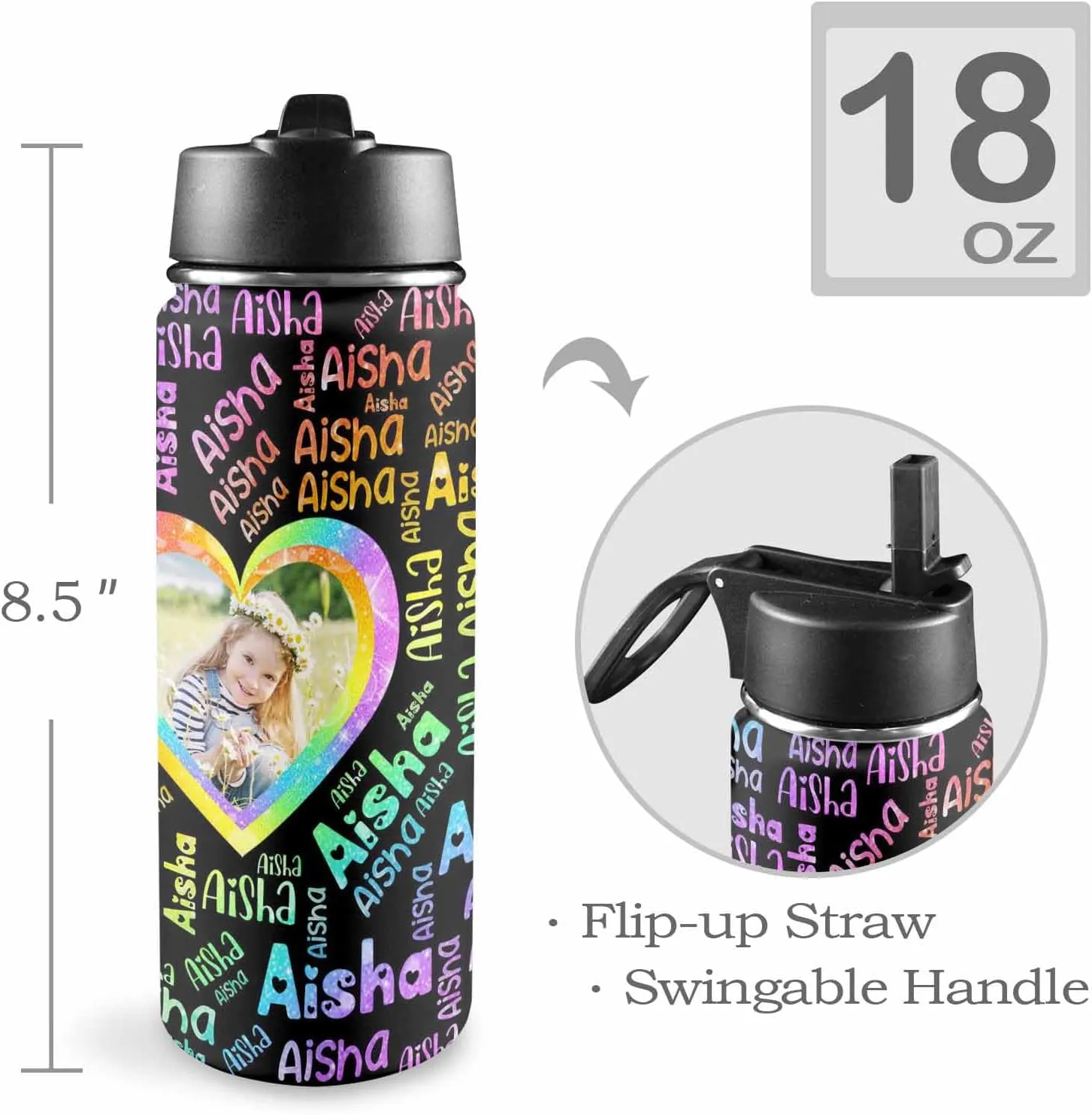 Artsadd Custom Kids Backpack with Lunch Box Set, Personalized Name School Bags Bookbag Lunch Bag for Boys Girls(Design 02)