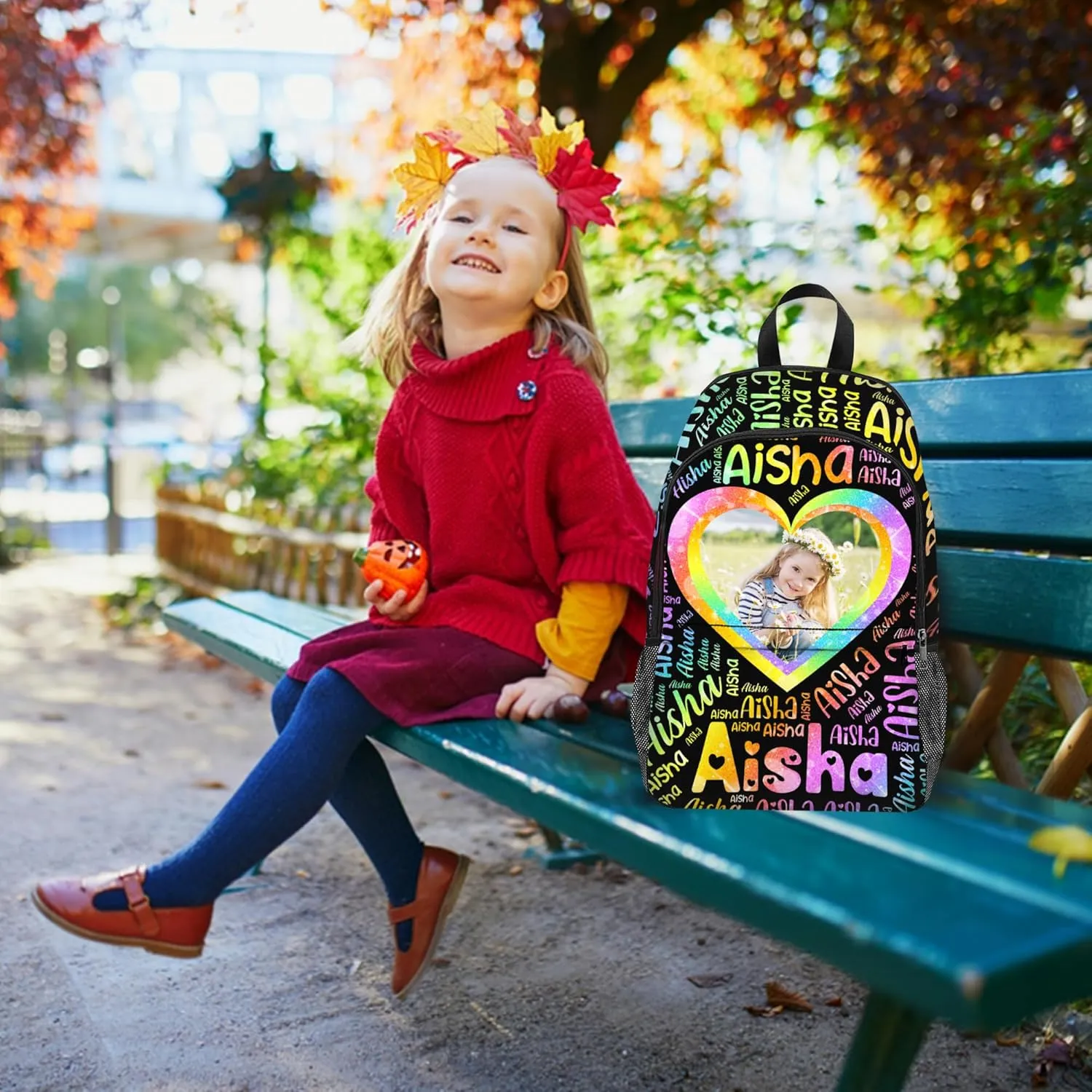 Artsadd Custom Kids Backpack with Lunch Box Set, Personalized Name School Bags Bookbag Lunch Bag for Boys Girls(Design 02)