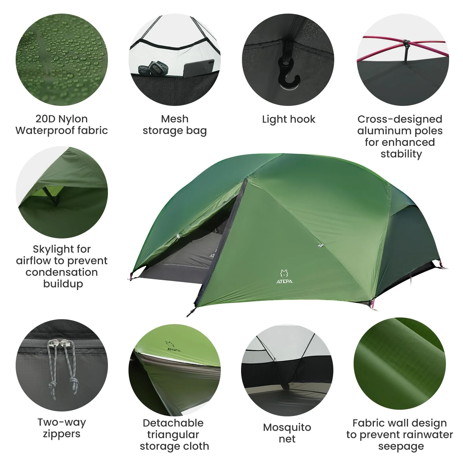 ATEPA Ultralight 2-Person Backpacking Tent
