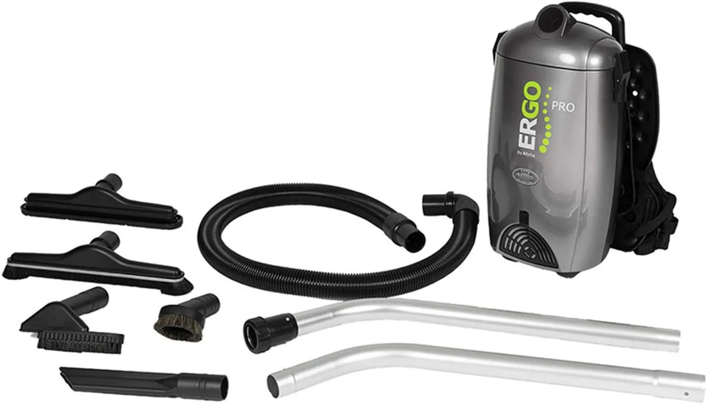 Atrix VACBPAI ERGO PRO HEPA Backpack Vacuum Grey, 8-Quart