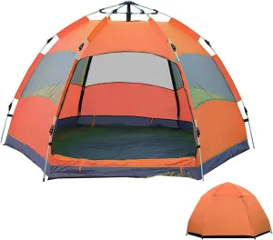 Automatic Opening Double Layer Tent Easy Setup and Lightweight Tent Portable Folding Outdoor Tent Perfect for Camping Hiking Backpacking & Mountaineering (Color : A, Size : 8 People or More)