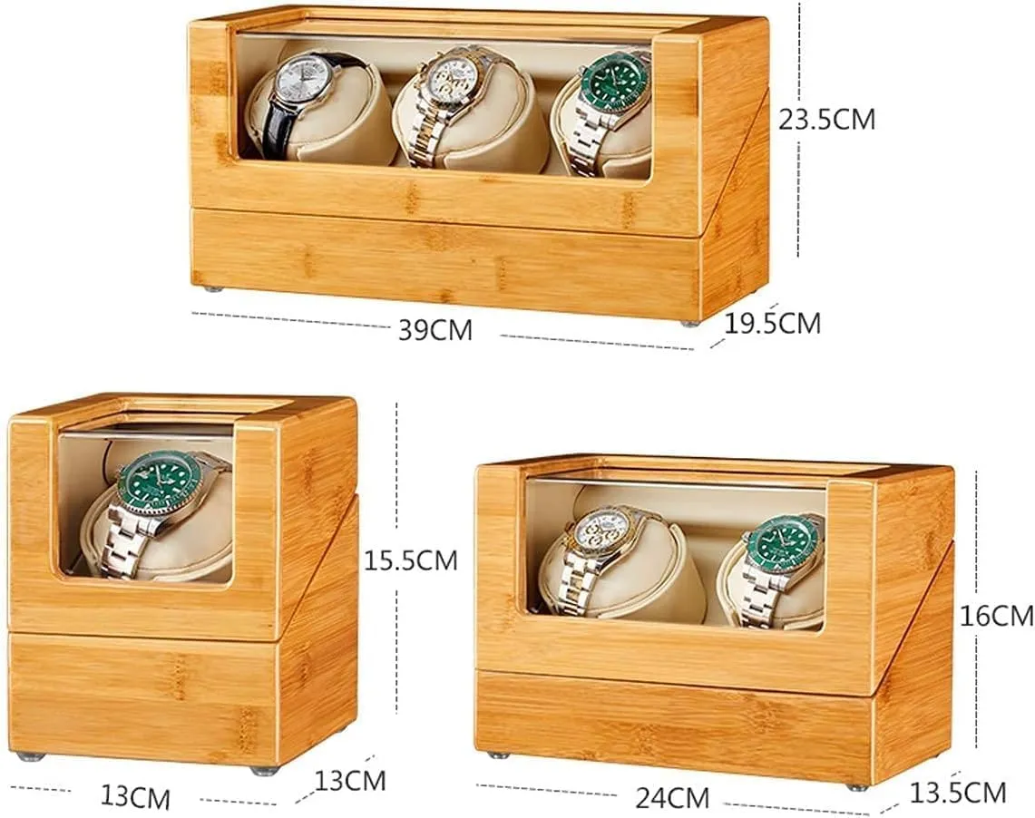 Automatic Watch Winder,in Wood Shell and Leather Pillow Carbon Fiber Leather, Silent Motor and 5 ModesHoliday Gift (A 2 0)