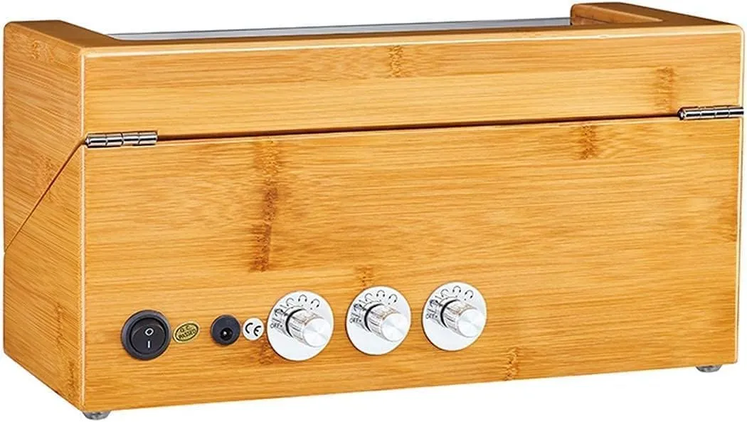 Automatic Watch Winder,in Wood Shell and Leather Pillow Carbon Fiber Leather, Silent Motor and 5 ModesHoliday Gift (A 2 0)