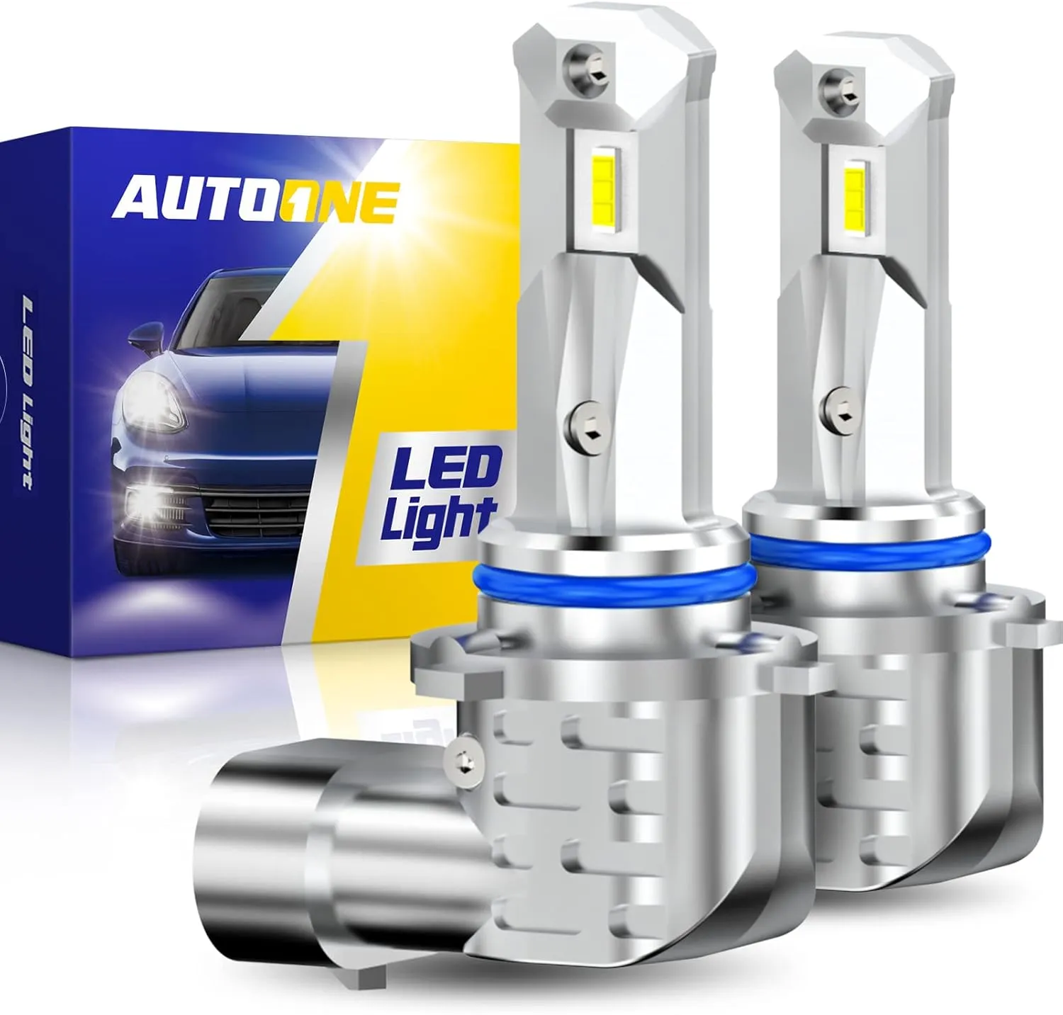 AUTOONE 9006 LED Fog Light Bulbs, 6000K White HB4 LED Bulbs for Low Beam Light 300% Brighter Than Stock Lamps Pack of 2