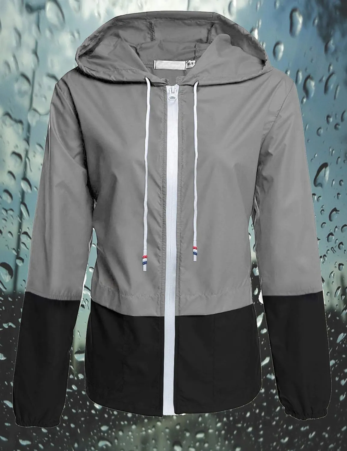Avoogue Raincoat Women Lightweight Waterproof Rain Jackets Packable Outdoor Hooded Windbreaker